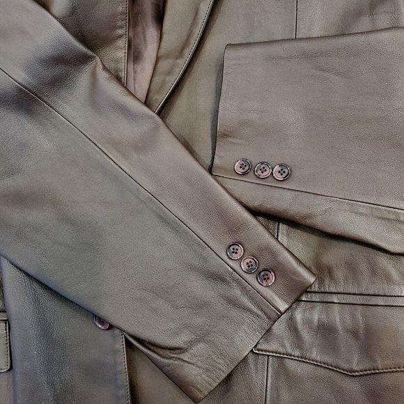 Mens 46L Western Brown Leather Jacket Sport Coat Cowboy‎ Vented - Picture 14 of 16